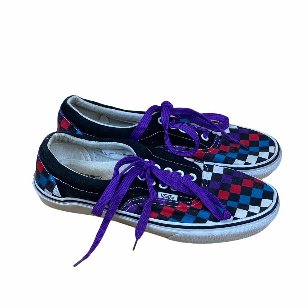 Vans Authentic Checkered Lace up Skate Shoes womens size 10 - Picture 5 of 8